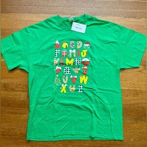 *Holiday* Green Alphabet Graphic Tee NWT